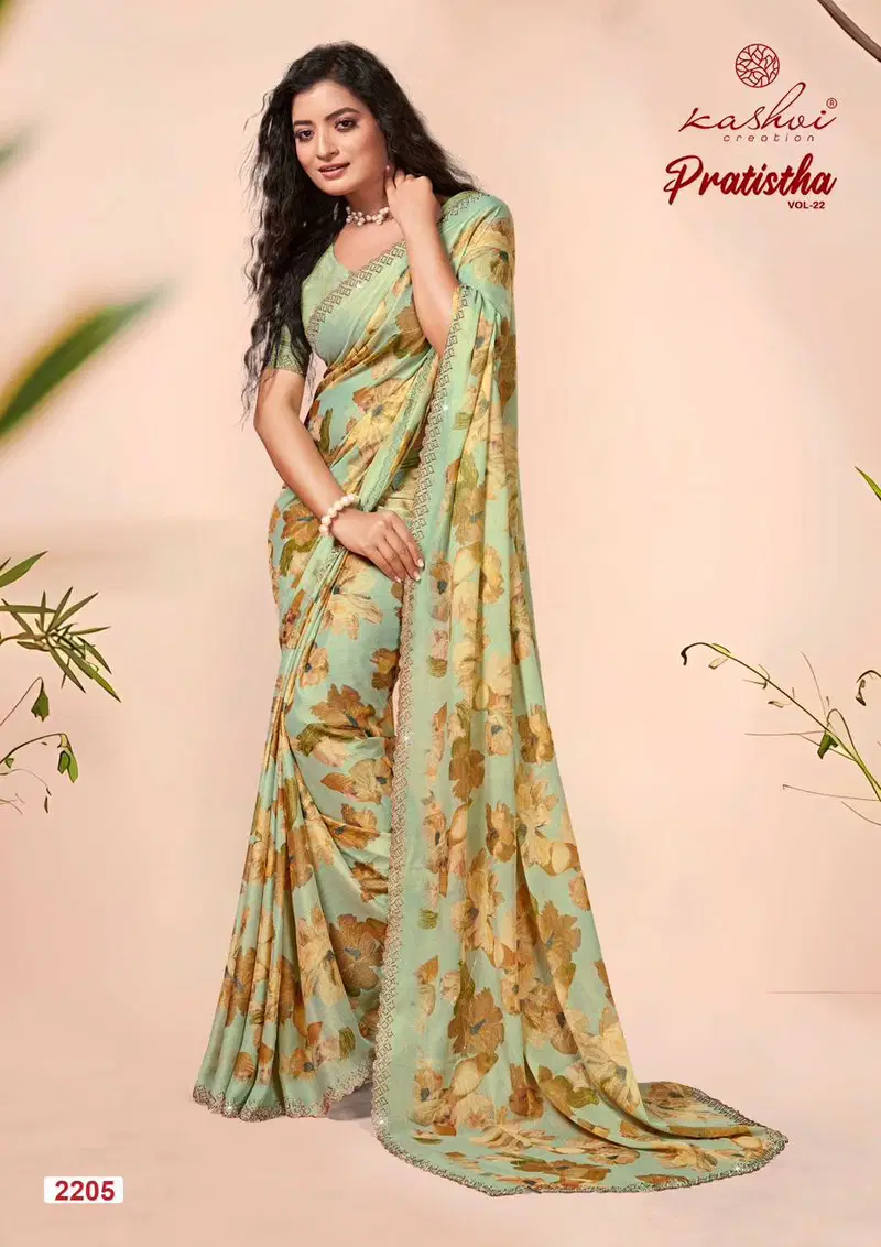 Pratistha Vol 22 By Kashvi Designer Brasso Sarees Suppliers In India